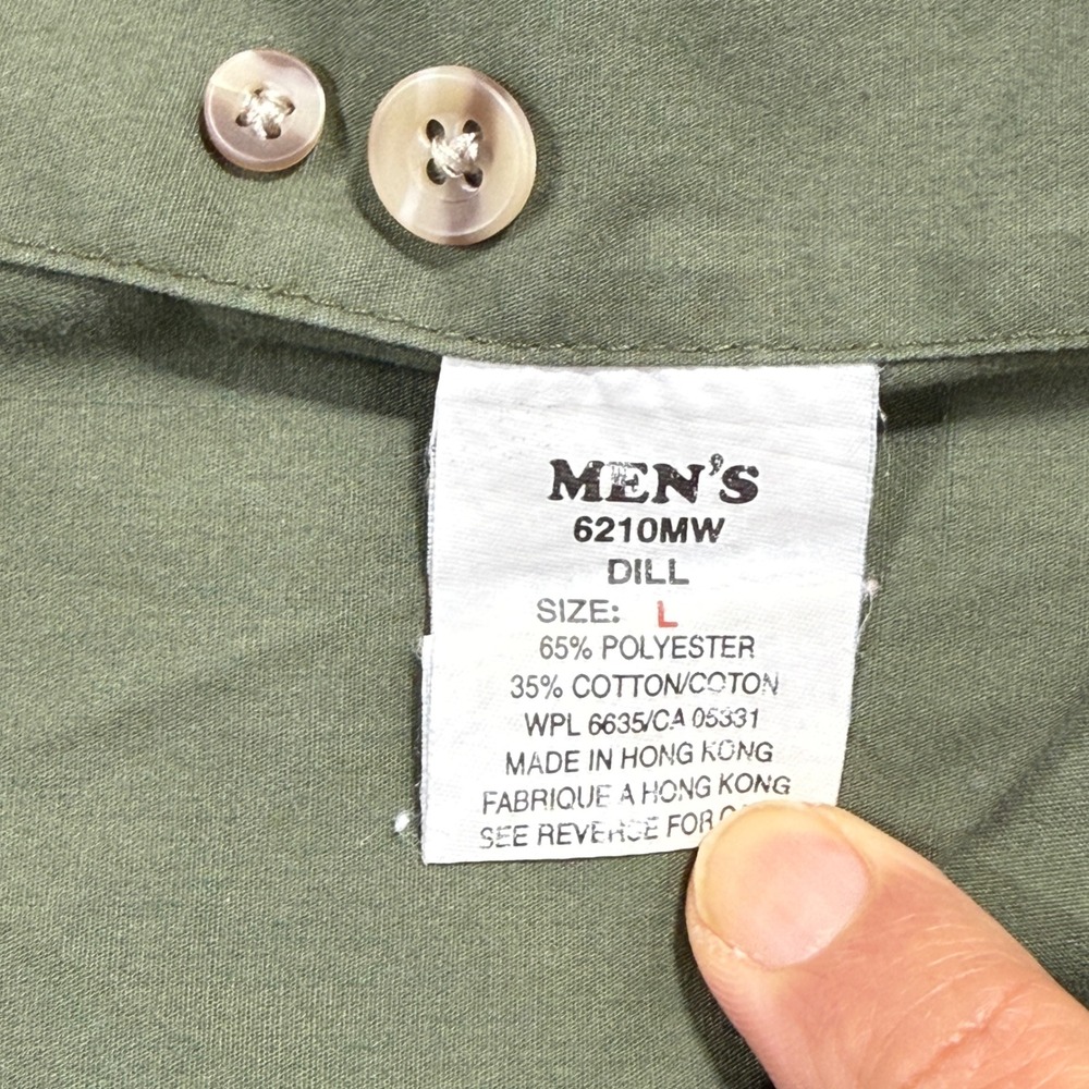 Woolrich Teton Utility Shirt Mens‎ Large Dill Green Short Sleeve 6210MW - Picture 8 of 10